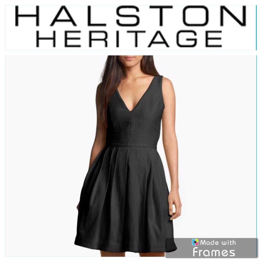 Halston Heritage V-Neck Fit & Flare Dress Size 8